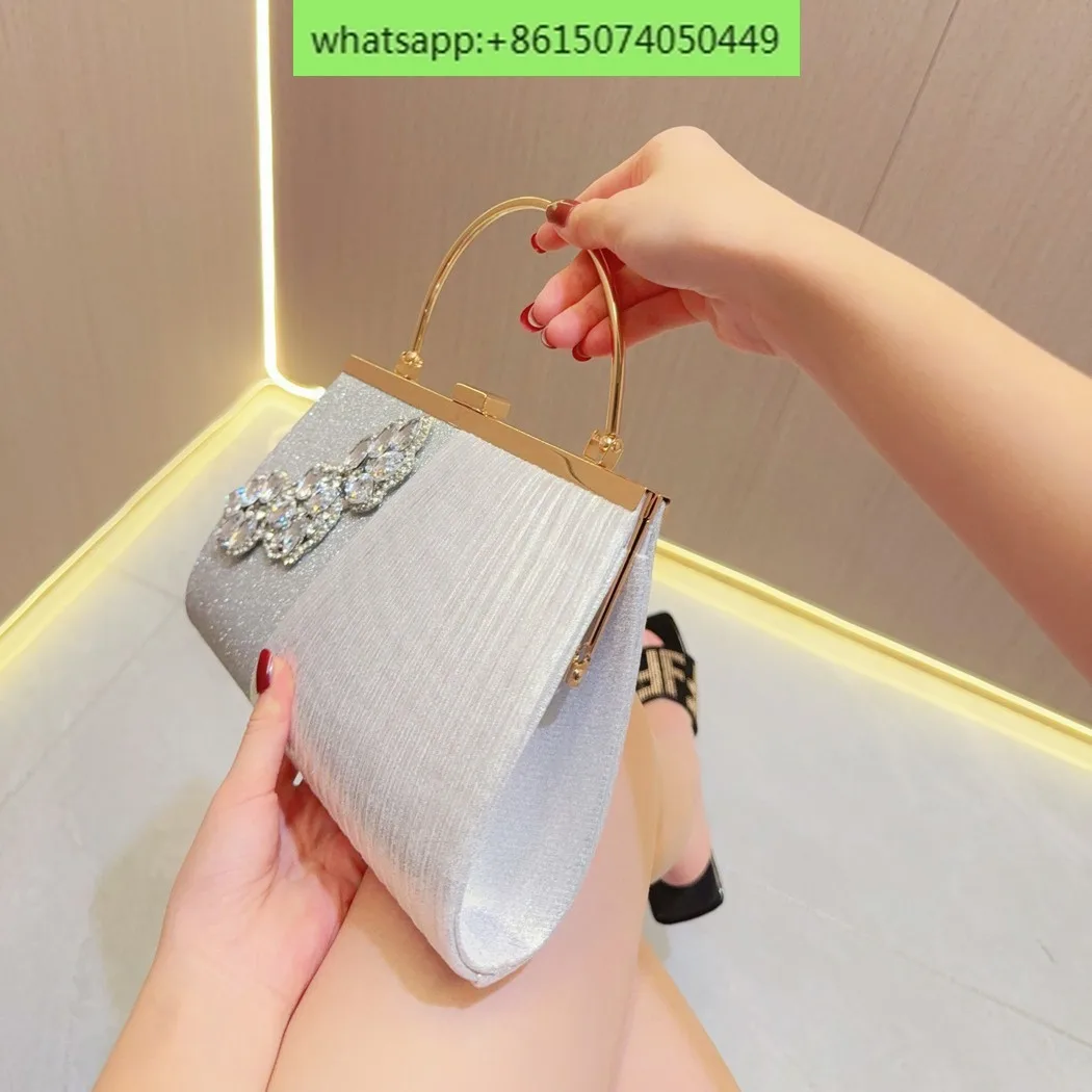 Simple and stylish diamond-encrusted handbag bag party party banquet bag rhinestone dress diagonal dinner bag