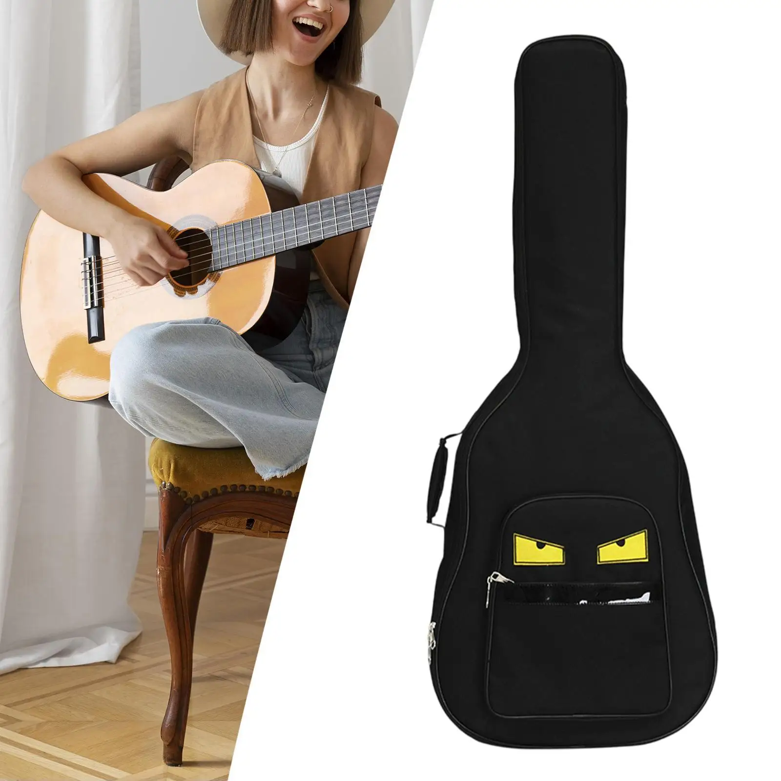 Cartoon Guitar Bag Guitar Case Comfortable Portable Large Front Pocket Electric Bass Bag for 40inch/ 41inch Electric Guitars