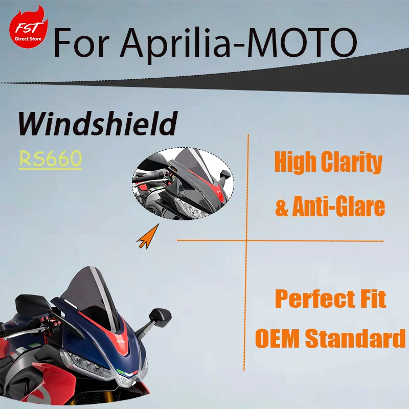 

Ветровое стекло для мотоциклов Aprilia RS660, высокое спортивное переднее ветровое стекло, доступны черный и прозрачный цвета