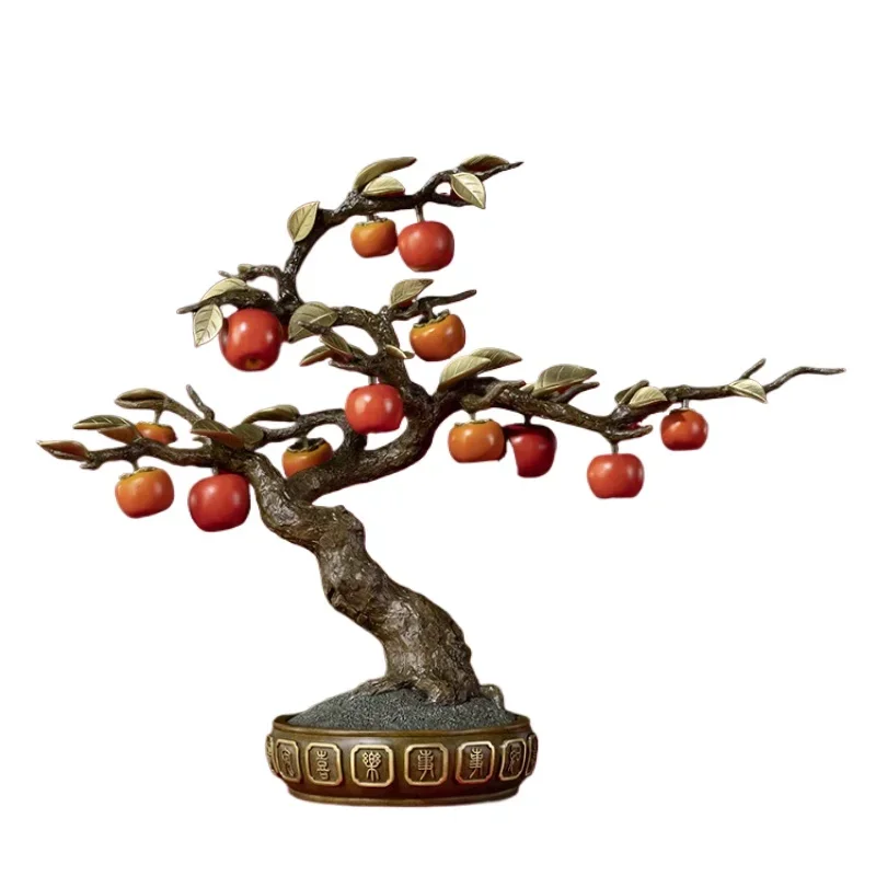 Living room desktop copper persimmon ornament, home warming gift