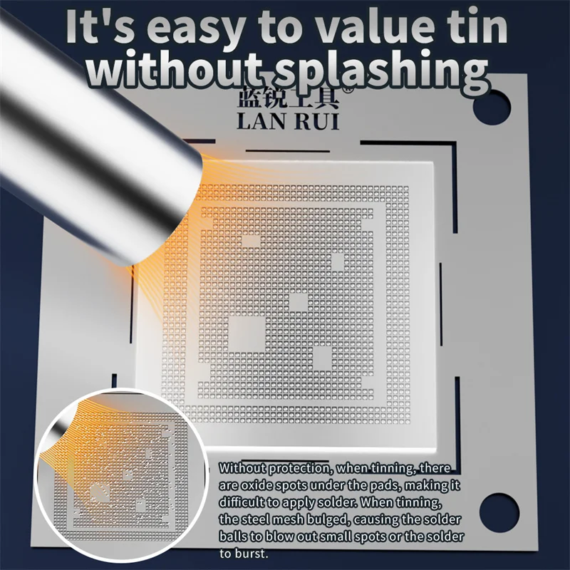 LANRUI P08 Explosion Proof Tin Gasket Prevent Solder Splashing Bursting 20x20mm for Phone PCB Precision Soldering Hand Tools
