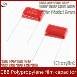 10pcs CBB Polypropylene film capacitor 250V 400V 450V 630V 1000V 1250V 1600V 2000V 102J 104J 105J 115J 122J 123J 124J 125J 135J