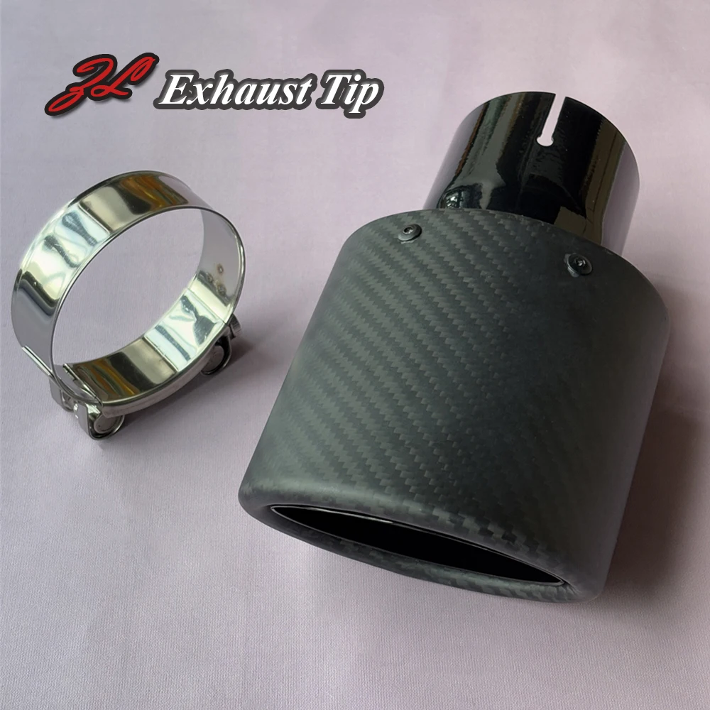 1Pcs Higher Quality Exhaust Tip Matt Real Carbon Fiber Exhaust System Nozzle Muffler Car Accessories for BM-W Benz Car Styling