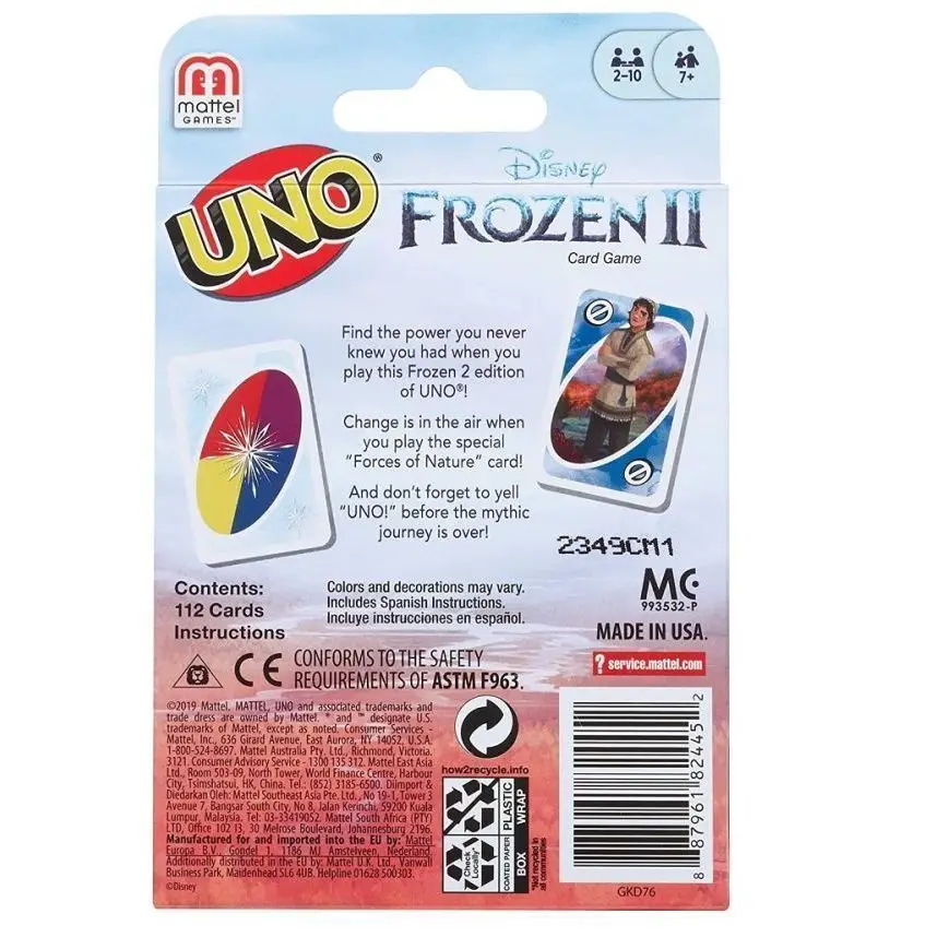 UNO Board Game Cards, Frozen Cards, Family Gatherings, Travel Games, Props and Children's Gifts, Players, Parties, Festivals