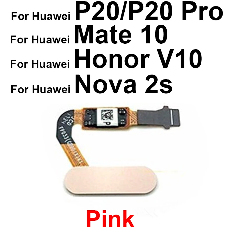 Home Button Fingerprint Sensor For Huawei P20 P20 Pro Mate 10 Nova 2S Return Key Touch Scanner Flex Cable For Honor View V10