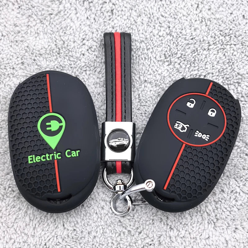 New Energy Electric Vehicle Key Case for Fiat 500 500E EV Ducato Panda 4 Button Silicone Car Remote Key Cover Holder Accessories