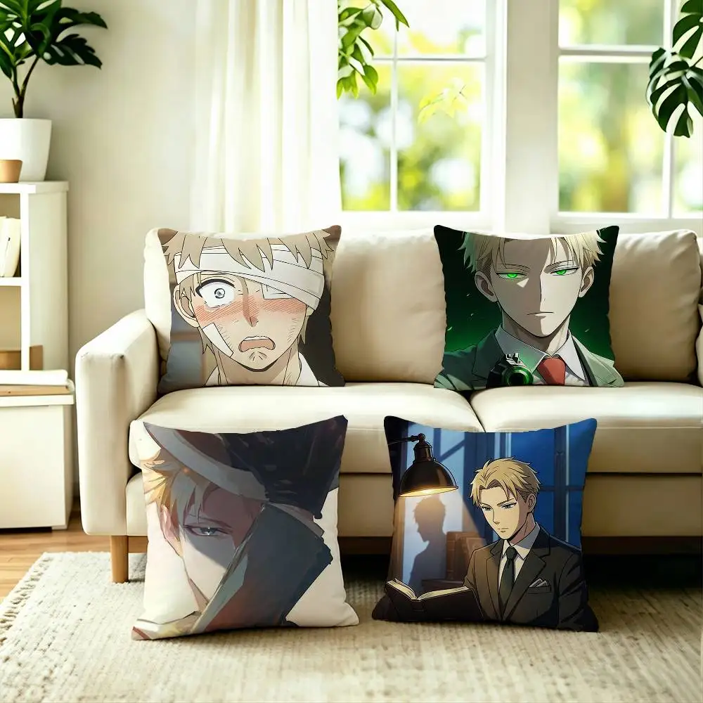Hot Anime Character Loid F-Forger Square Double-Sided printed Pillow Case Bedroom Bedside Pillow Sofa Cushion Cover