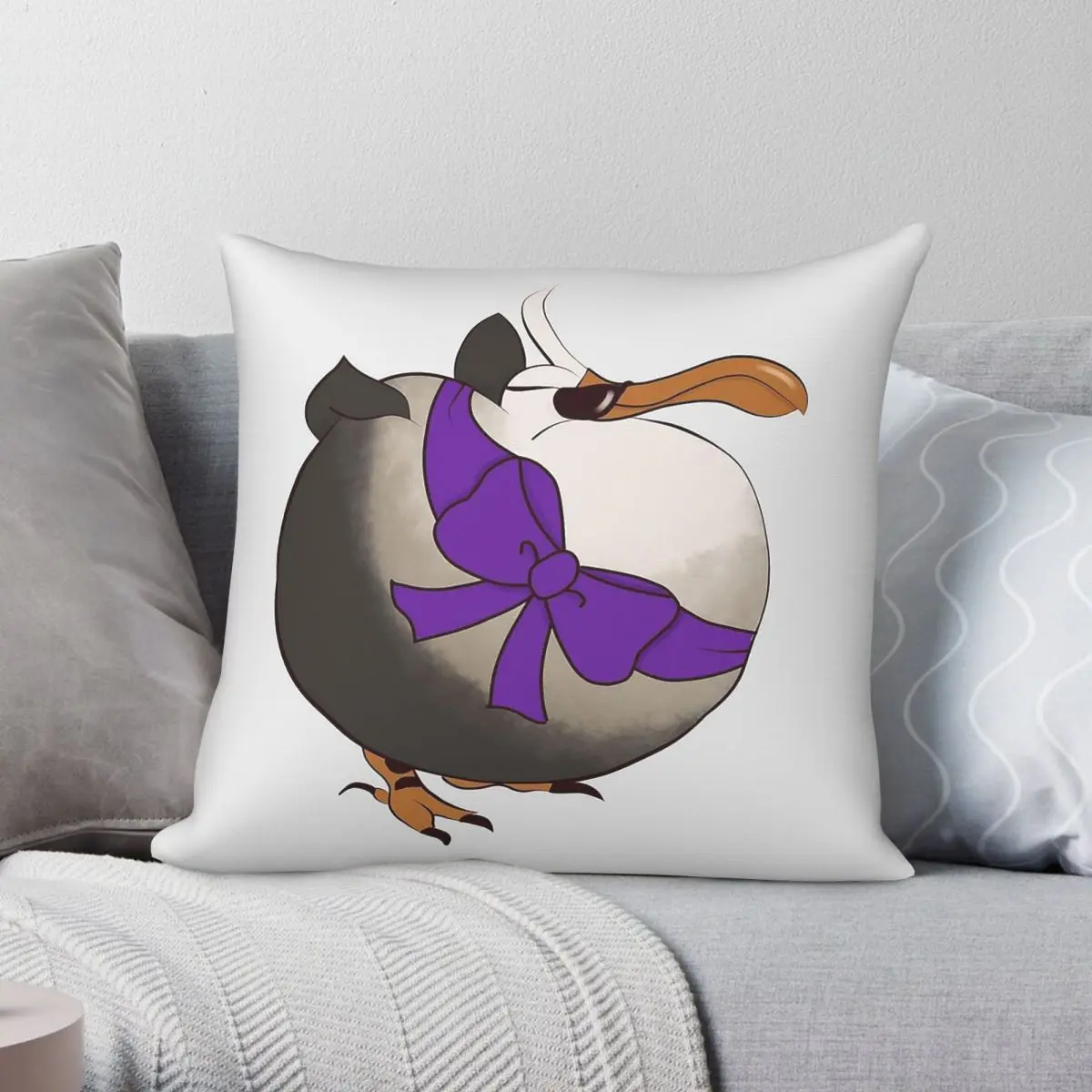 Fledgling Dodo Square Pillowcase Polyester Linen Velvet Creative Zip Decor Throw Pillow Case Sofa Seater Cushion Cover 45x45