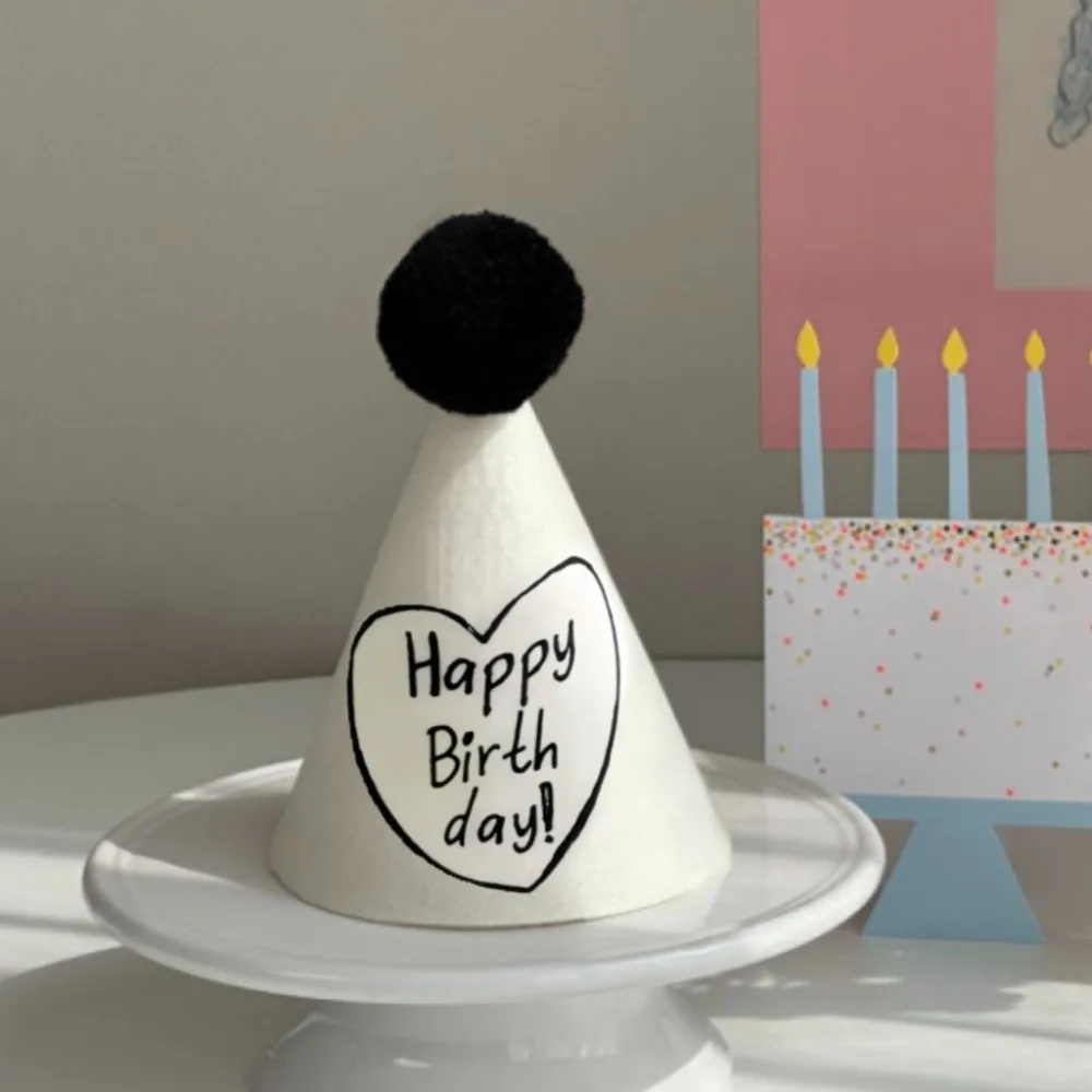 Atmosphere Prop Hand-Drawn Birthday Hat Non-Woven Fabric Sweet Graffiti Birthday Hat Princess Birthday Hat Birthday Celebration