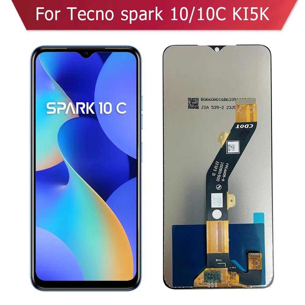 For Tecno Spark 10C Screen Spark 10 LCD With Touch panel Digitizer Assembly Ki5K Screen Display Complete Replacement