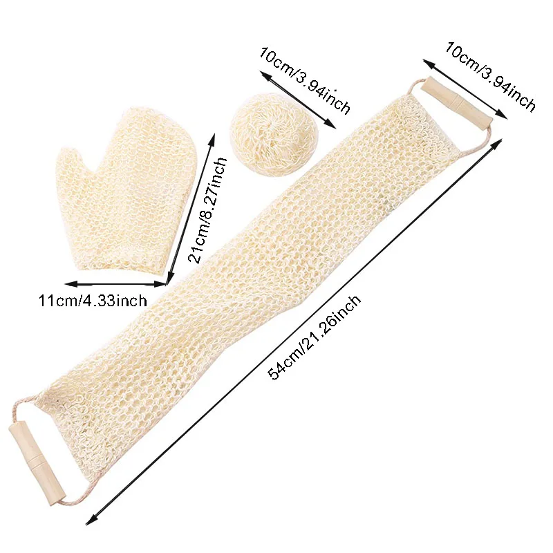 Bath Flower Pull Back Strip Scrubbing Jute Gloves Bath SetStrong Mud Bath Gloves Ball Belt Body Cleaner Exfoliating Scrubbers