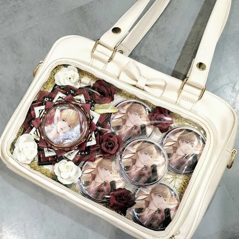 Y2K Nette Schleife Ita Tasche Mädchen Transparente Umhängetasche Frauen Mode Umhängetasche Messenger Tasche Ladys DIY Abzeichen Tote Tasche Lolita Handtasche – Detail 15