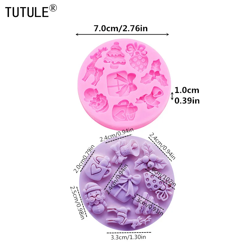 Christmas deer Strawberries Silicone Mold Santa foliage Fondant Sugar Cupcake Craft Molds drop glue decorative epoxy resin Mold