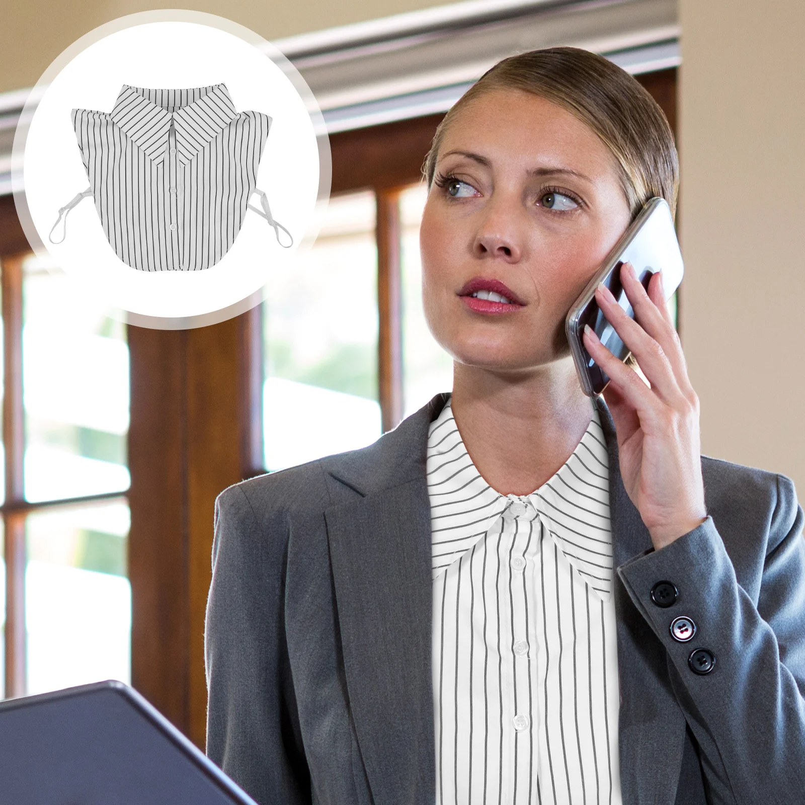 

Striped White Fake Collar Detachable for Women Half Shirt Under Sweater Shirt Collar Insert Soft Comfortable Fake Collars