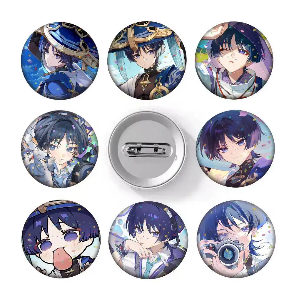 Genshin impact Wanderer  25 32 44 58 75mm Badges Personalized Round Brooches Pins Accessory Gift
