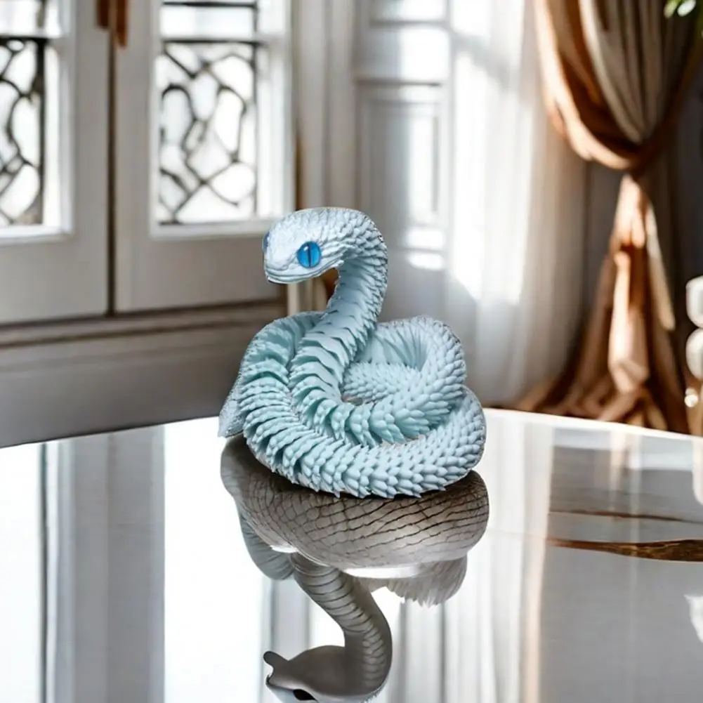 Articulated Toy 3d Printed Snake Figurine with Movable Joints Articulated Model Toy for Home Office Bookshelf Decor Desktop