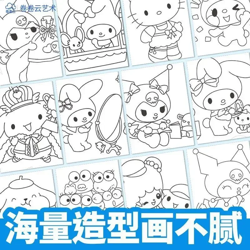 Sanrio Kuromi Hello Kitty Anime Kawaii  My Melody Drawing Book Cute Cartoon Children Painting Copy Ins Book Gifts for Kids