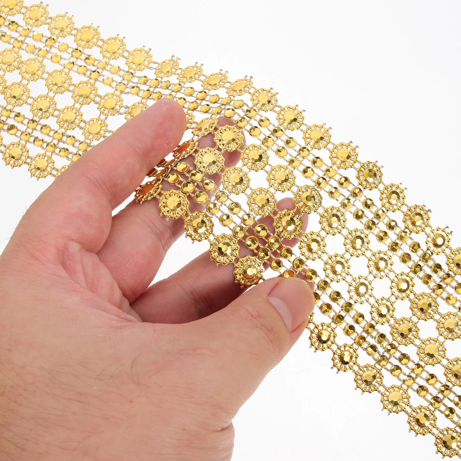 

4pcs Sunflower Bead Trim Cuttable Decorative Craft For Diy Costume Curtain Wedding Holiday Home Decor Crafted Clothes Trim