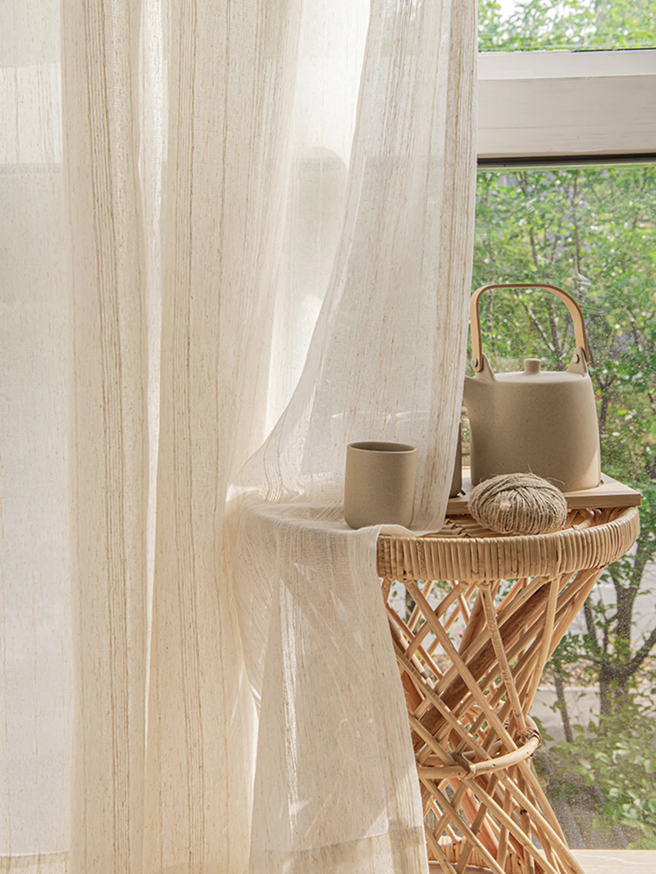 ستائر نافذة من الكتان الصناعي  - مراجعة Linen Curtain Eyelet وسعره