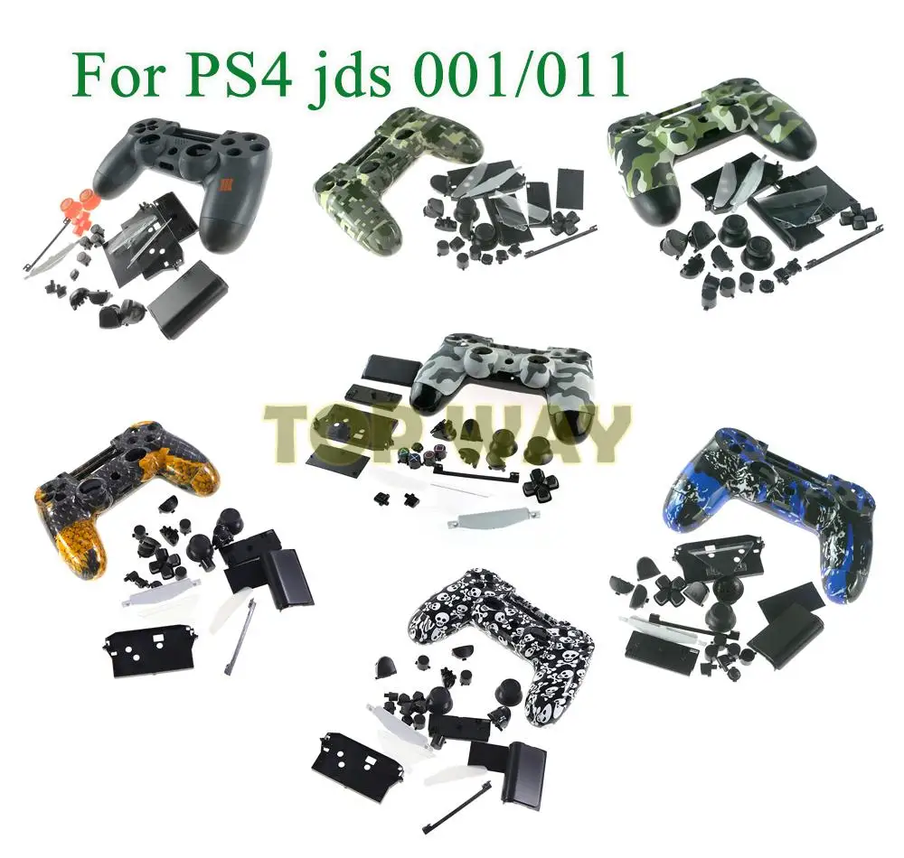 1 Juego de camuflaje para Playstatios 4 JDS 001 JDM 011 versión carcasa reemplazos para controlador PS4 carcasa botones