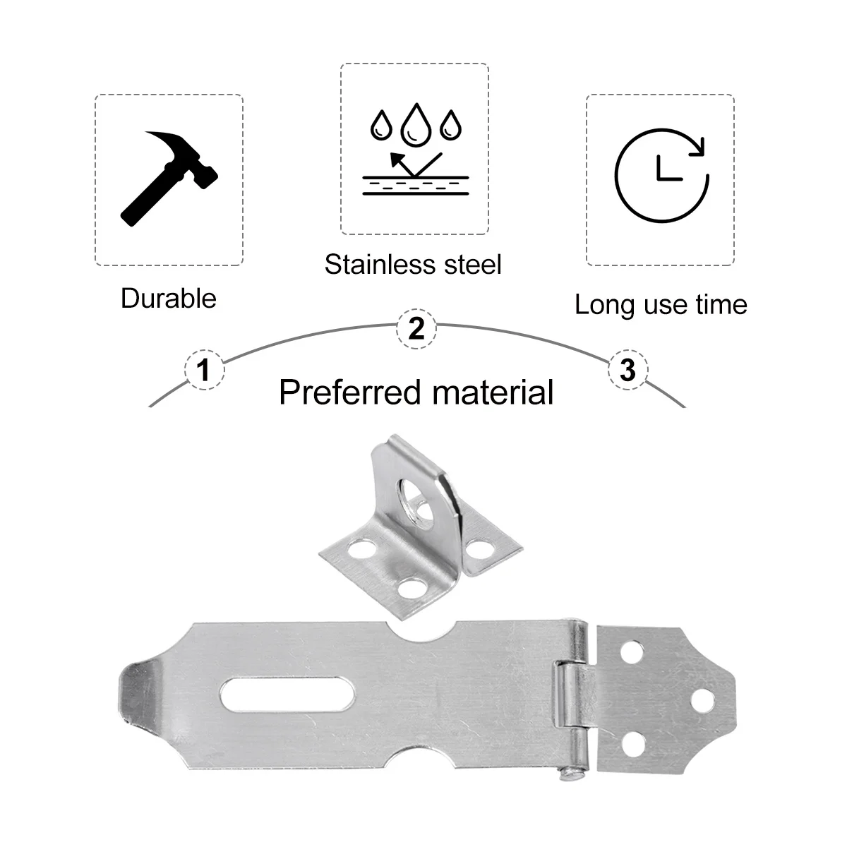 

20 Pcs Anti-theft Door Lock Padlock Hasp Latch Bolt Stainless Steel Heavy Duty Clasp