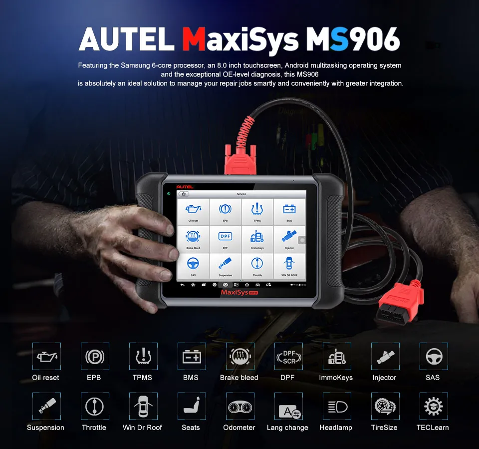 AUTEL MaxiSys MS906 Car Auto Diagnostic Tool OBD2 Scanner Automotive For Key Coding OBD 2 ECU Tester Key Programmer TPMS Service