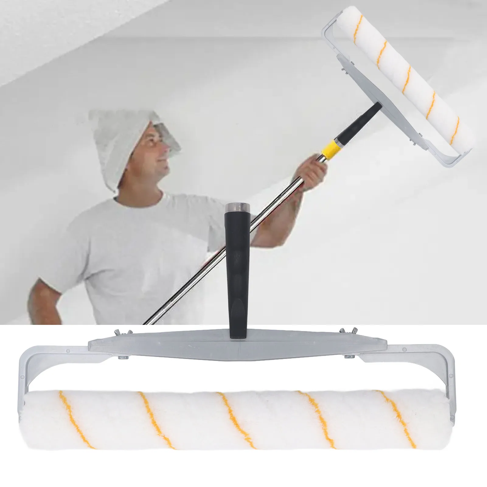 18 Inch Paint Roller Cover Set Detachable End Home Painting Brush Tools for Wall Ceiling Floor Finishing Paint Roller Set