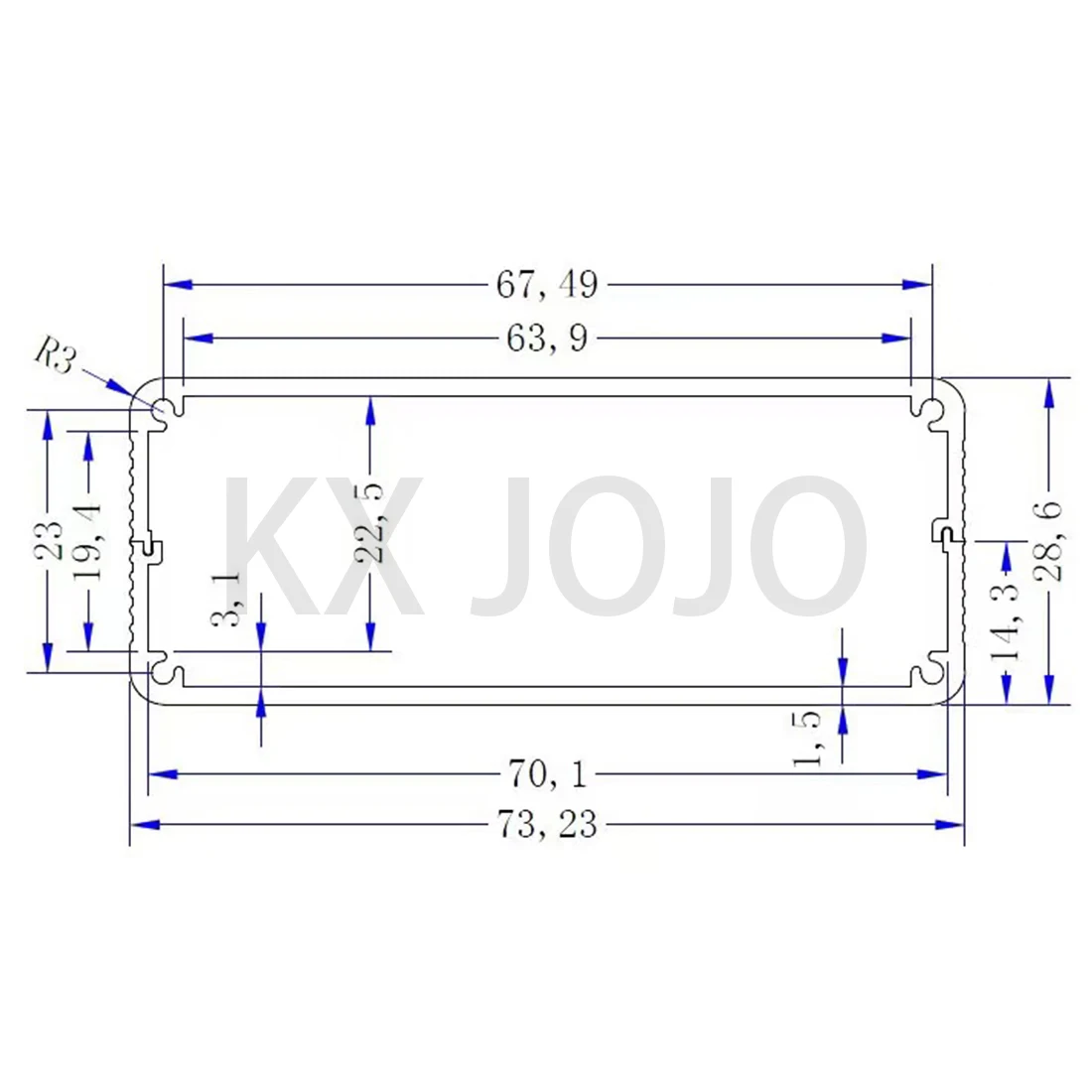 Aluminum Enclosure Box 73*29*110mm Split Case Electronic Project PCB Instrument Silver DIY Power Supply