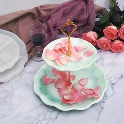2 Tier Fruit Plate Resin Mould, Cake Stand Mould, 2 Piece Crown Stand Tiered Tray Mould, Coaster Mould, Cupcake Serving Stand