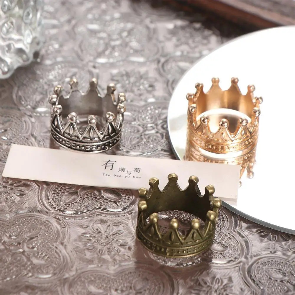 Mini Metal Crown Model Toys Ornaments Decorating Dollhouse Miniature Metal Crown Silver Golden Bronze