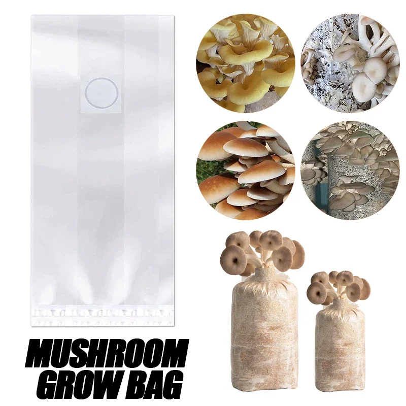 10-50PCS PP Mushroom Spawn Grow Bags Spawn Media Grow Substrate High Temp Pre Sealable Garden Supplies Planting Ventilate Bags