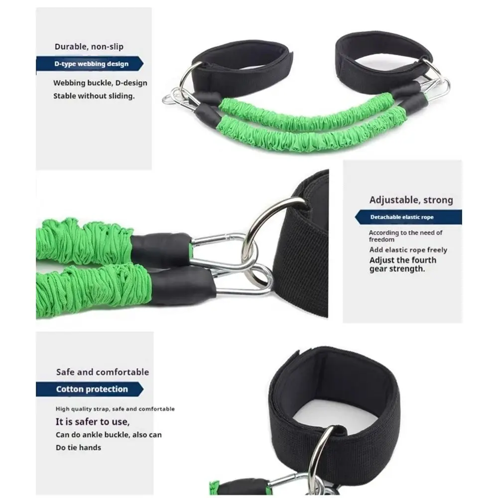 Professional 20LB-80LB Taekwondo Training Belt Thicken Elastic Resistance Bands Black Anti-Break Elastic Training Band Cross Fit