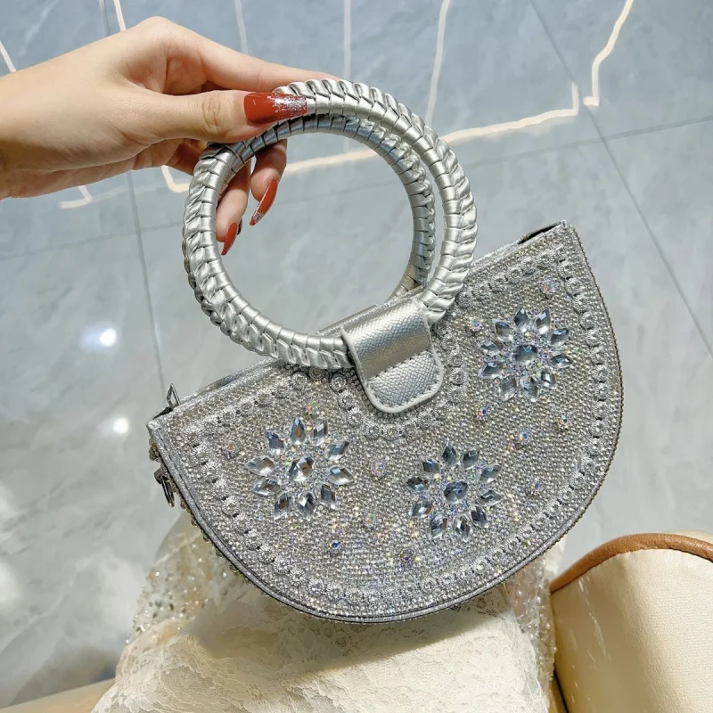 

Ele Diamond Embedded Evening Bag for Women Sle Single oulder Crossbody Handbag Faionable Par Accory