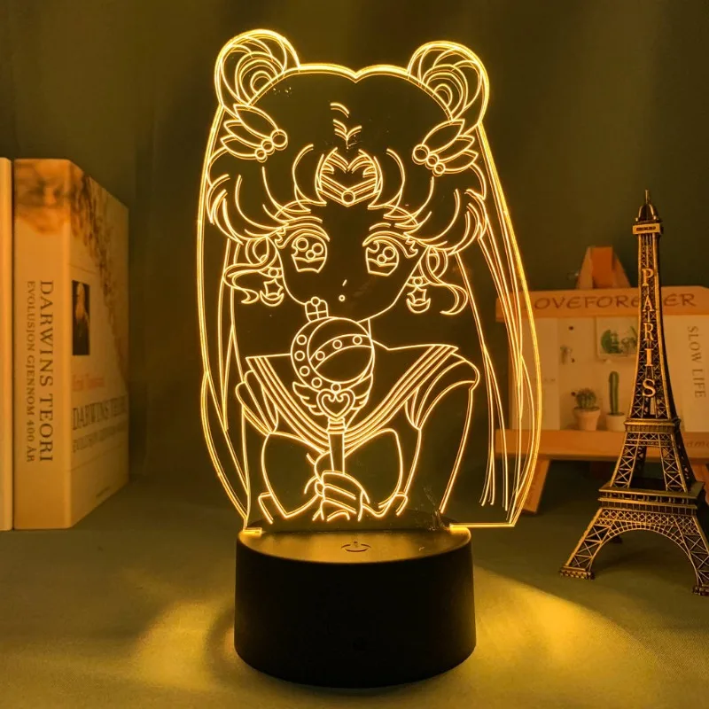 Sailor Moon Moon cartoon meisje klein nachtlampje prinses stijl 2D cartoon kawaii slaapkamer sfeer licht ornament cadeau