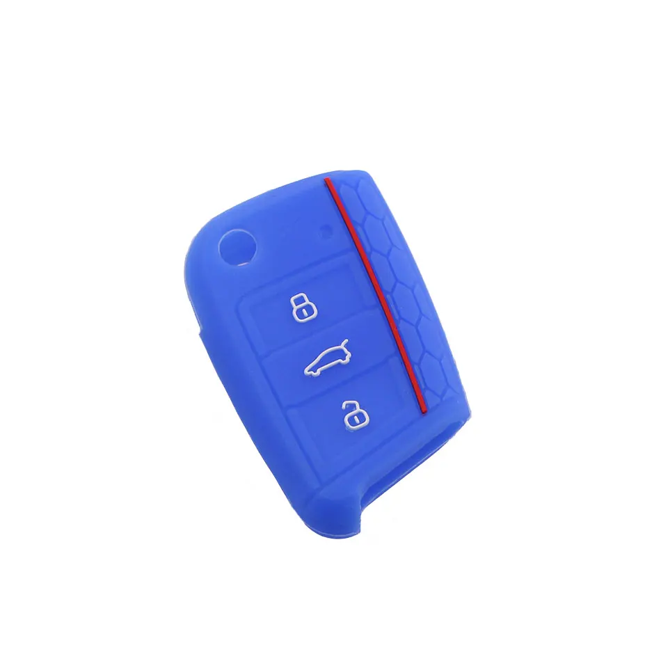 Car Key Cover Case Silicone Shell for VW Golf 7 MK7 VII Tiguan MK2 Polo Skoda Octavia A7 Kodiaq Seat Ateca Leon