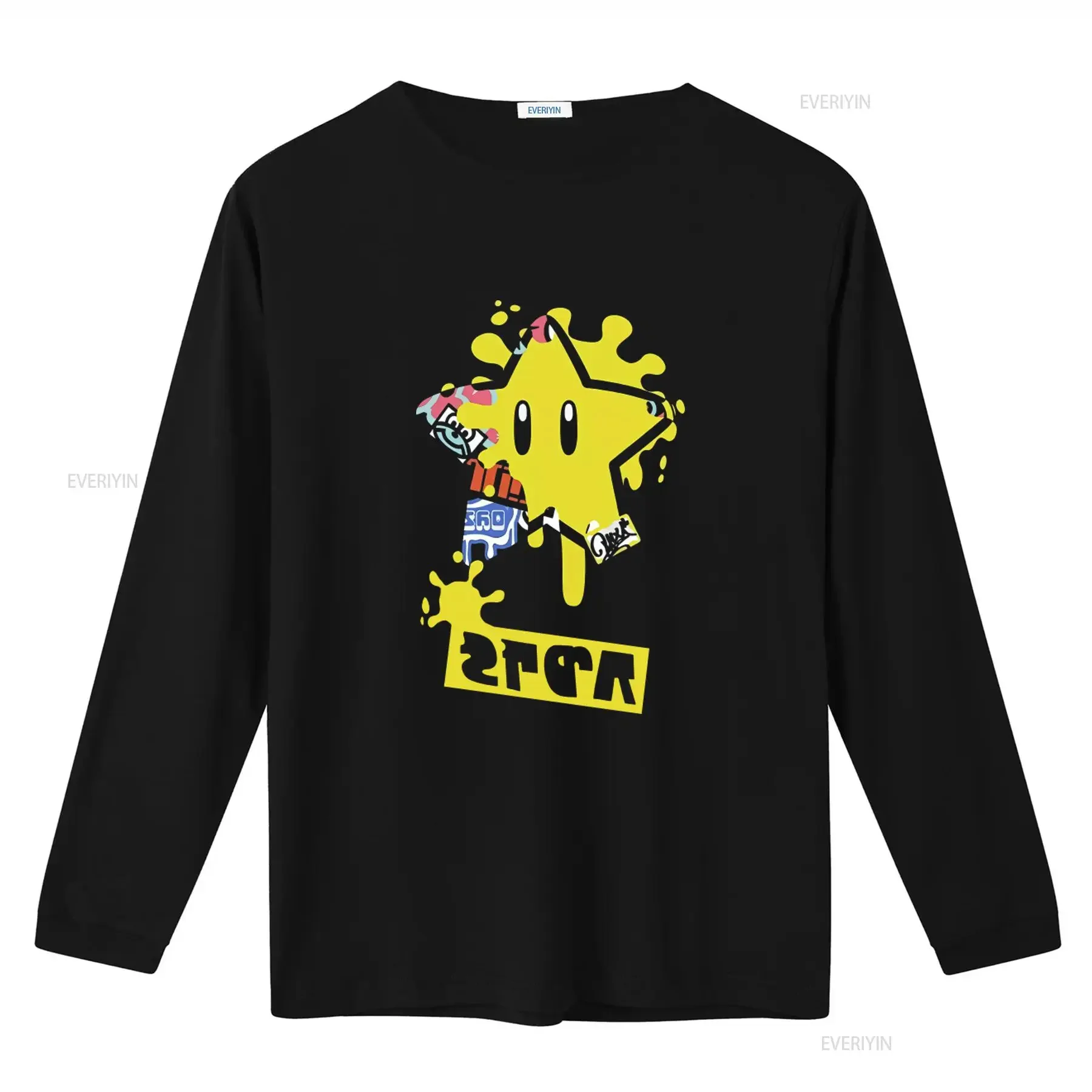 Splatoon 2 Team Star Power Splatfest Print T shirt for Men OPC6 vintage Washed Comfortable Soft fashion Stylish Breathable