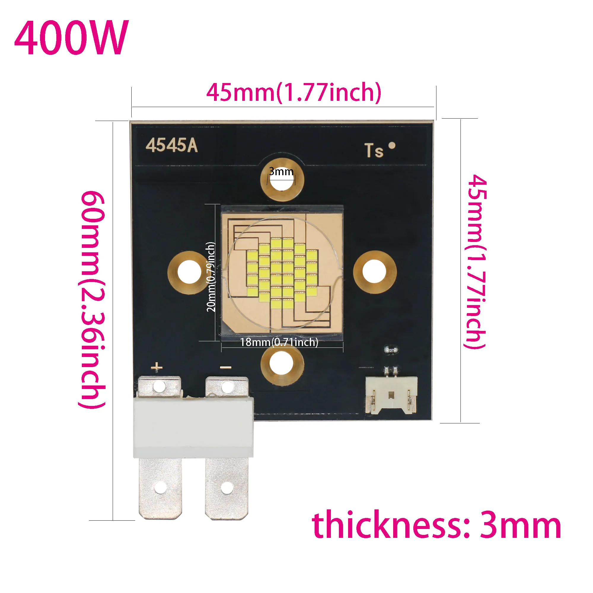 Imagem -05 - Chip Super Power Cob para Palco e Arquitetura 400w Grânulos de Lâmpada Importados Chips com Conectores de Fio Projetor Luminoso Branco Frio