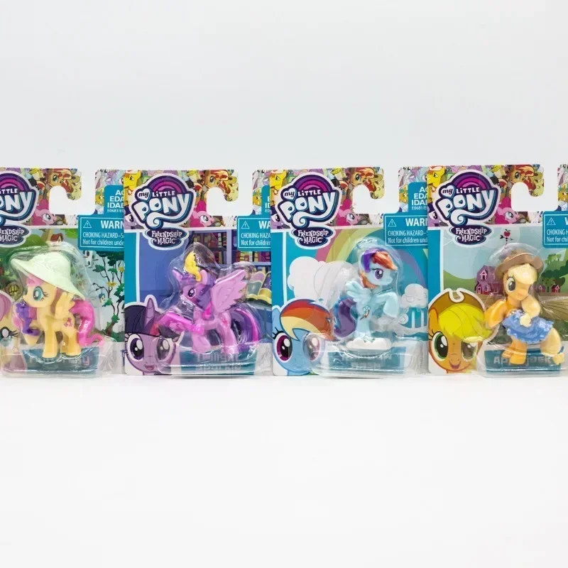 Hasbro-figuras de acción de My Little Pony, Mini Story, Twilight Friendship is Magic, Applejack Fluttershy, modelo de juguete