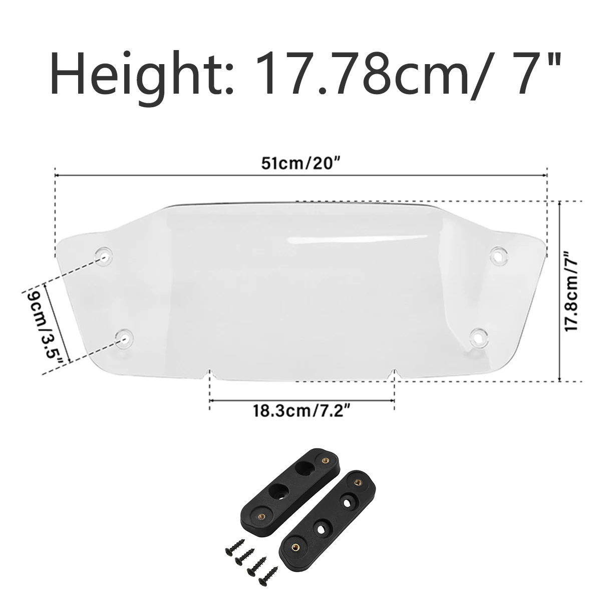 دعامة رفع الزجاج الأمامي والزجاج الأمامي للدراجات النارية مناسبة لدراجة Harley CVO Street Glide FLHXSE 2023-2024 (الارتفاع: 7 بوصة 10 بوصة) #5