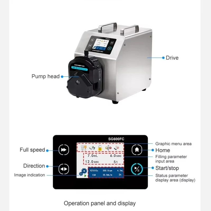 

SG600FC/YZ35-13L Stainless Steel Food Dosing Peristaltic Pump Good Quality Dispenser For Medical And Laboratory Use