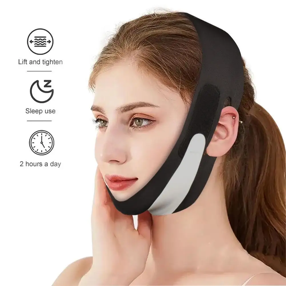 Vendaje elástico adelgazante para mujer, moldeador de cara con línea en V, cinturón para levantar mejillas y barbilla, correa de masaje Facial, herramientas para el cuidado de la piel