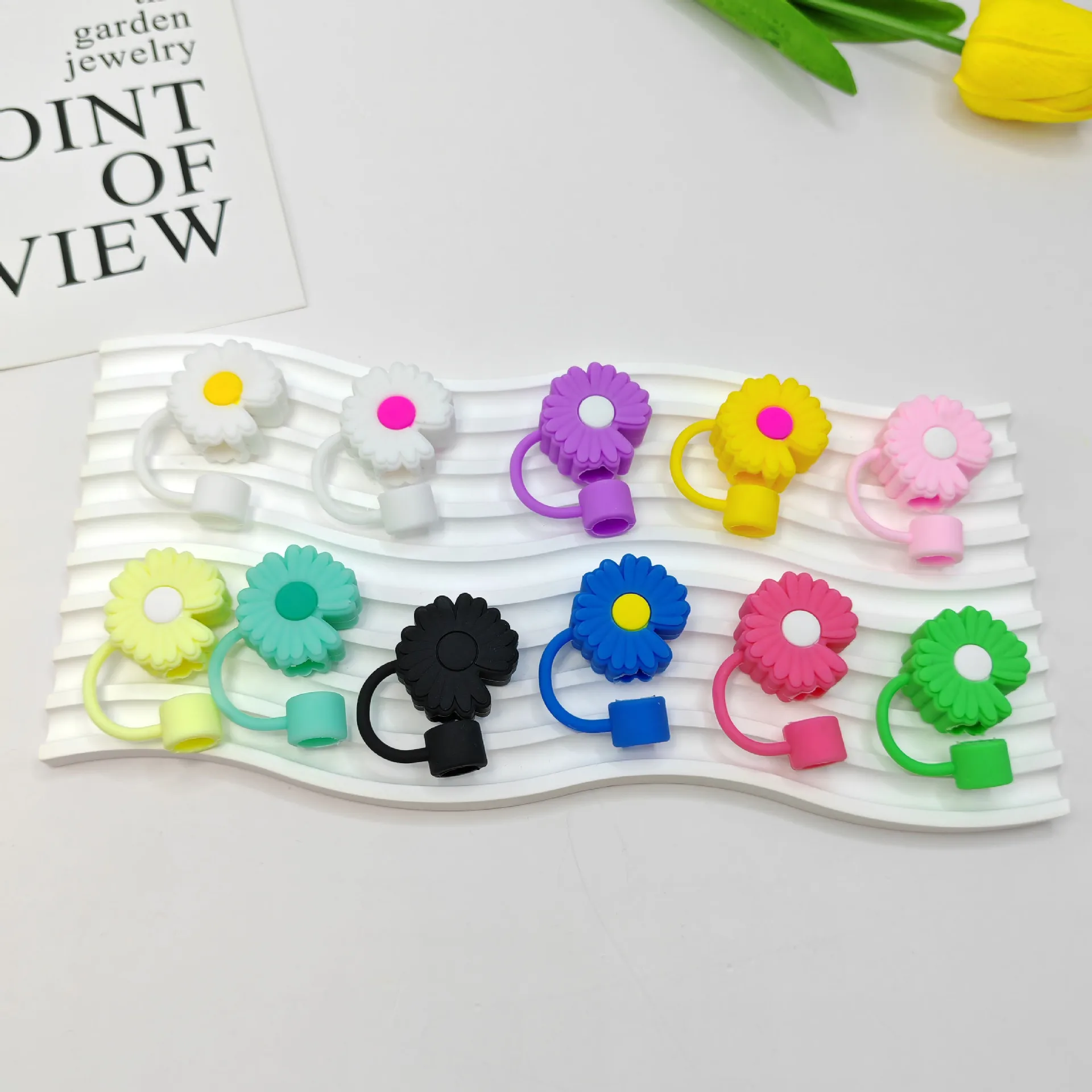 Straw Cover Cap Spill Stopper 10mm Silicone Straw Toppers For Stanley Cup Accessories Water Bottle Dust-Proof Straw Tips 2