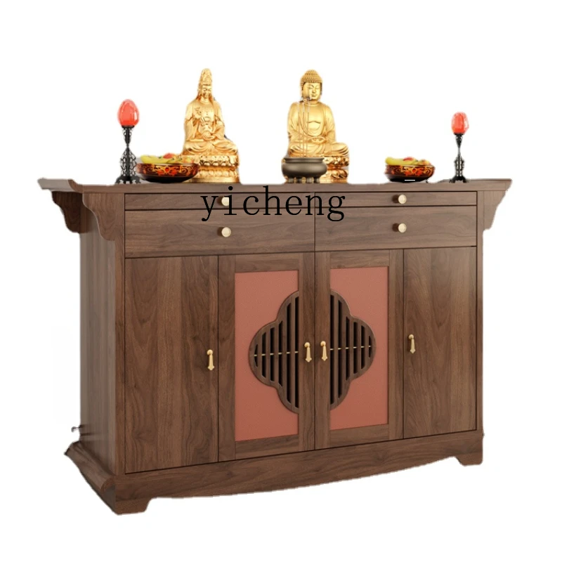 Tqh New Style Buddha Table Buddha Niche New Chinese Style Clothes Closet Household Altar Cabinet