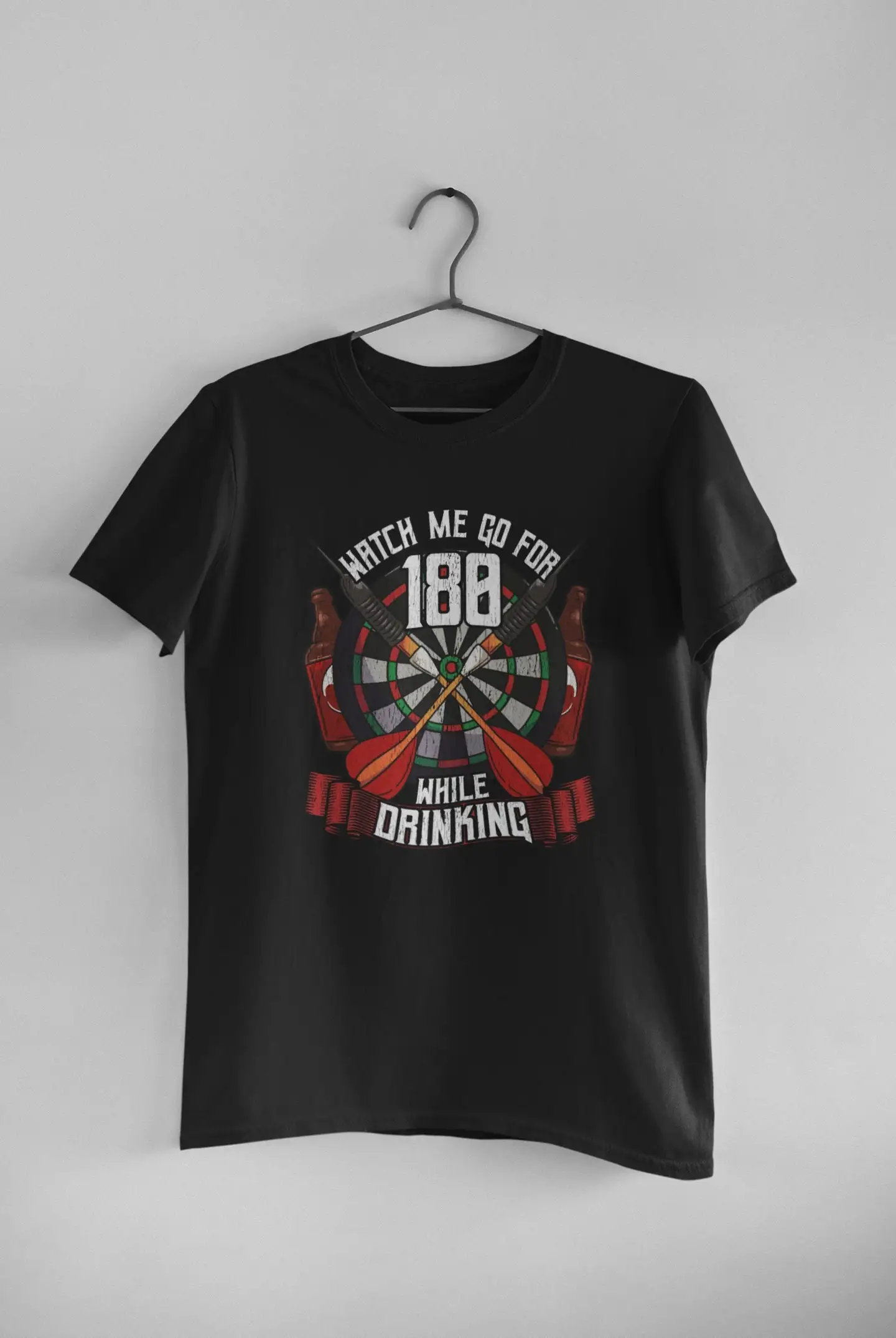 Darts Player T Shirt Dart Throwing Team Watch Me Go For 180 While Drinking