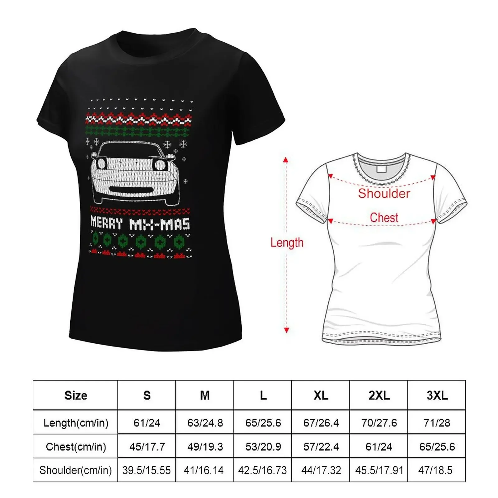 Merry Mx-mas Ugly Sweater NA T-shirt summer top funny Women t shirt