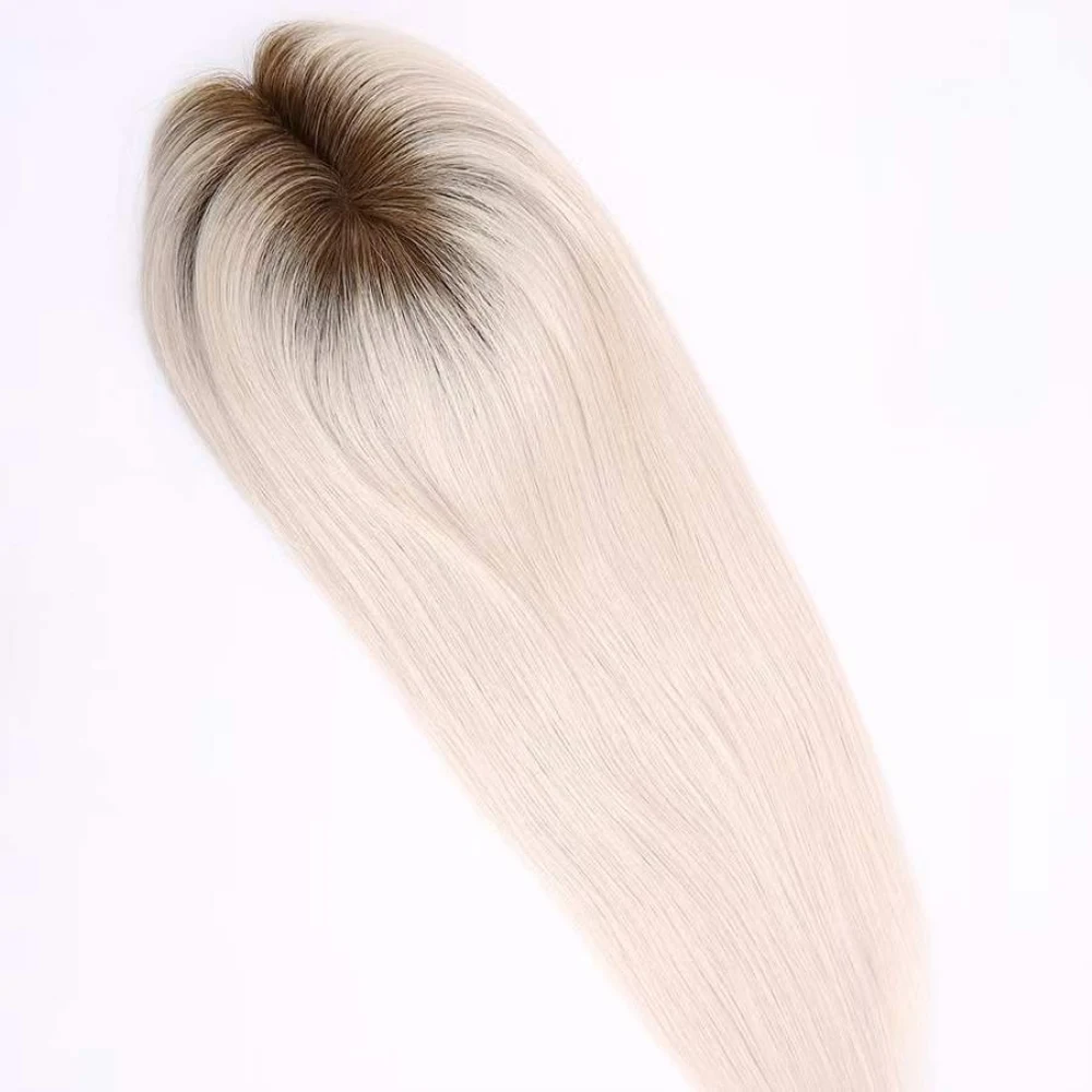 5.5X6inch Mono Base Brazilian Remy Human Hair Topper 12