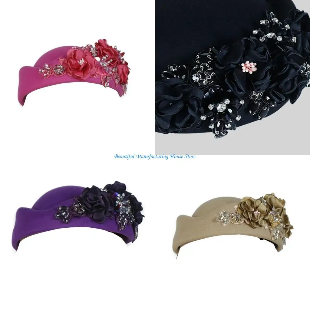 

E56A Classical Jeweled With Floral Applique Design Lightweight Multiple Color