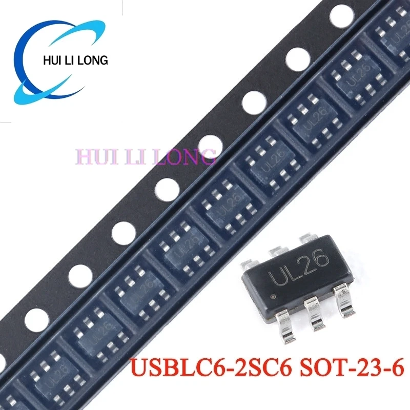 USBLC USBLC6-2SC6 SOT-23-6 USBLC6 SOT UL26 SOT23 Low Capacitor Capacitance 2-wire ESD Protection Chip IC 10/20/50pcs