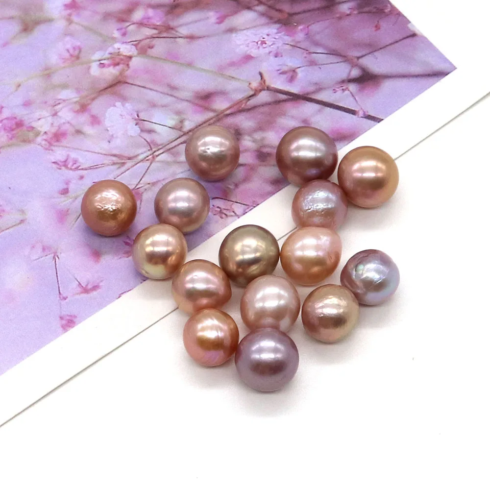 Natural Freshwater Pearl Fine Jewelry Non-porous Edison Colorful Pearl Ladies DIY Bracelet Necklace Pendant Jewelry Accessories