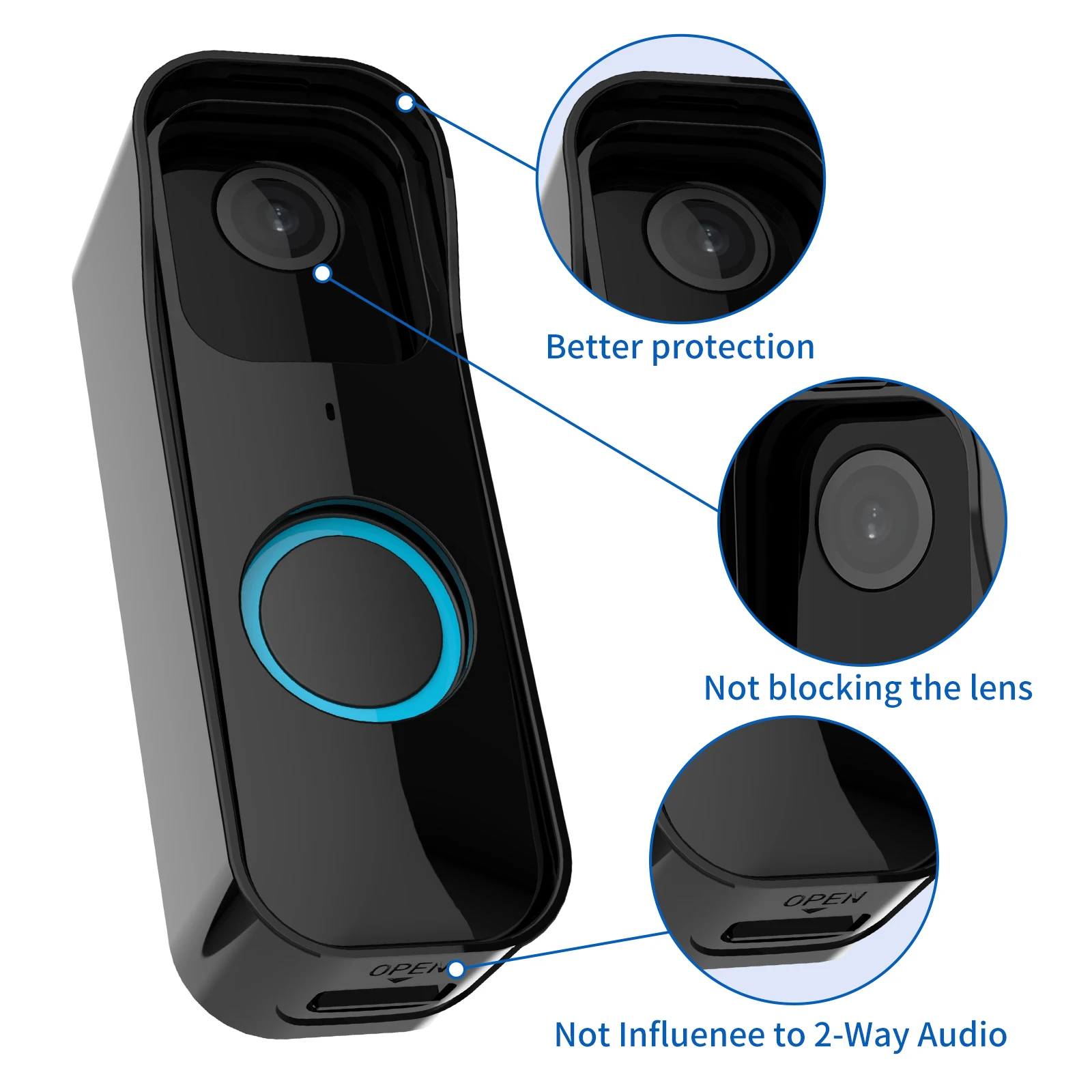 Blink Doorbell Protective Case Suitable For Blink Video Doorbell Waterproof Wall Mount Protective Shell For Blink Video Doorbell